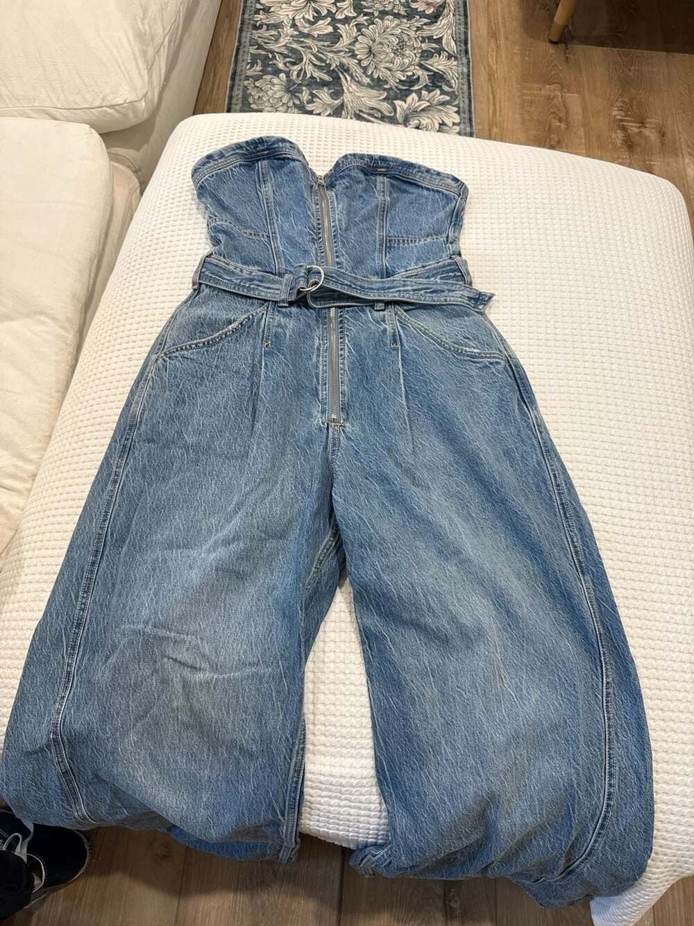 We The Free Free People Marci Strapless Denim Jumpsuit Size S